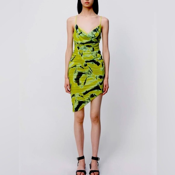 NWT Jonathan Simkhai Trixie Printed Mesh Mini Dress size XS - Picture 3 of 8